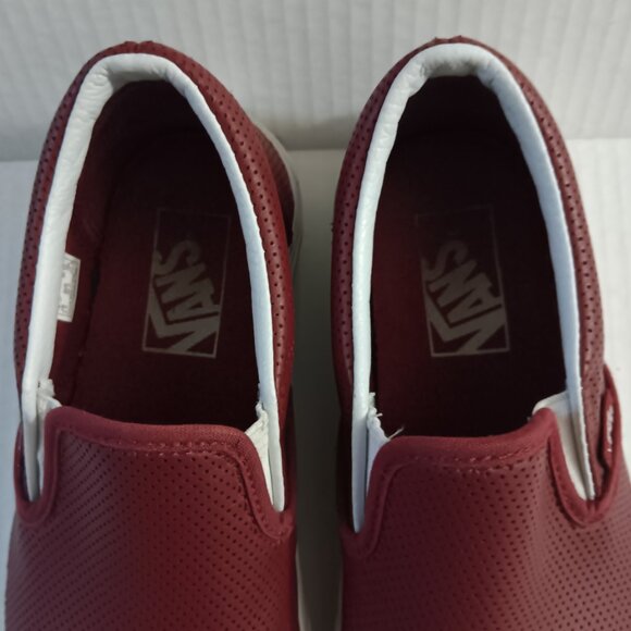 VANS WOMEN'S CRIMSON FAUX LEATHER SNEAKERS - Picture 7 of 13